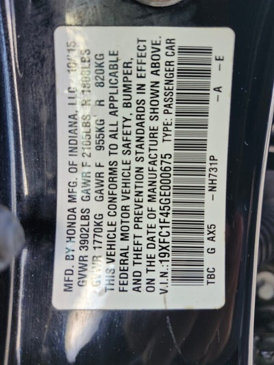 2016 Honda Civic EX-T