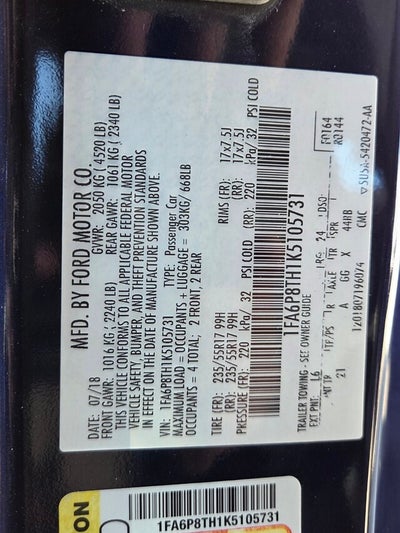 2019 Ford MUSTANG ECOBOOST