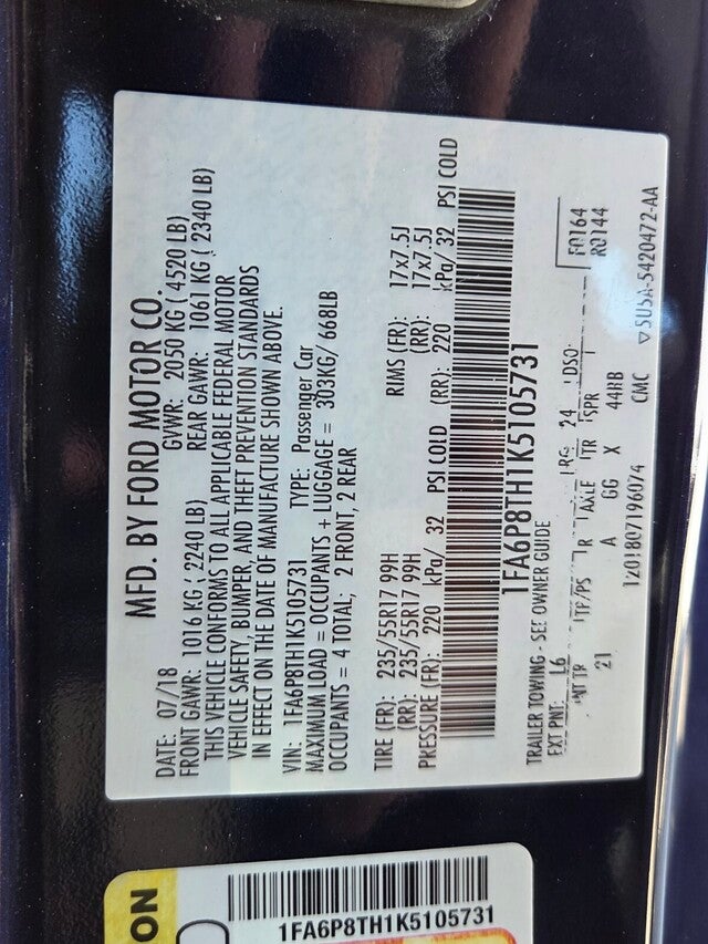 2019 Ford MUSTANG ECOBOOST