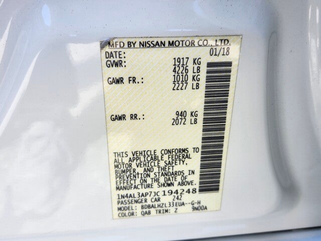 2018 Nissan ALTIMA 2.5 SR