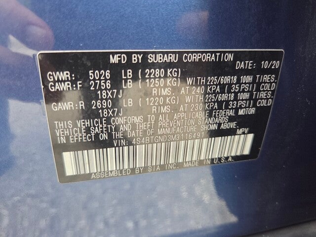 2021 Subaru OUTBACK LIMITED XT