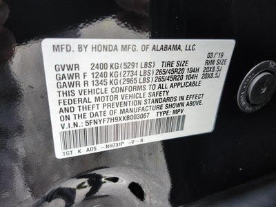 2019 Honda Passport TOURING