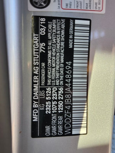 2018 Mercedes-Benz E-CLASS E 300