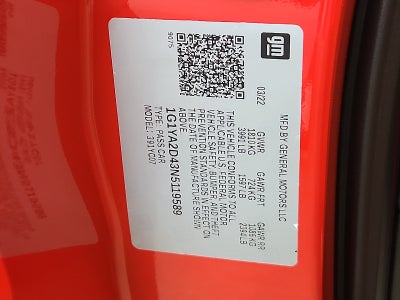 2022 Chevrolet Corvette Stingray RWD Coupe 1LT