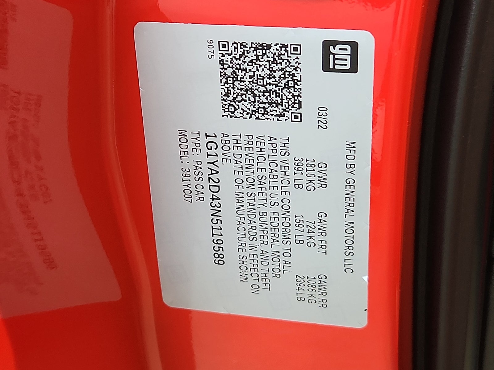 2022 Chevrolet Corvette Stingray RWD Coupe 1LT