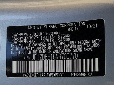 2022 Subaru BRZ Limited