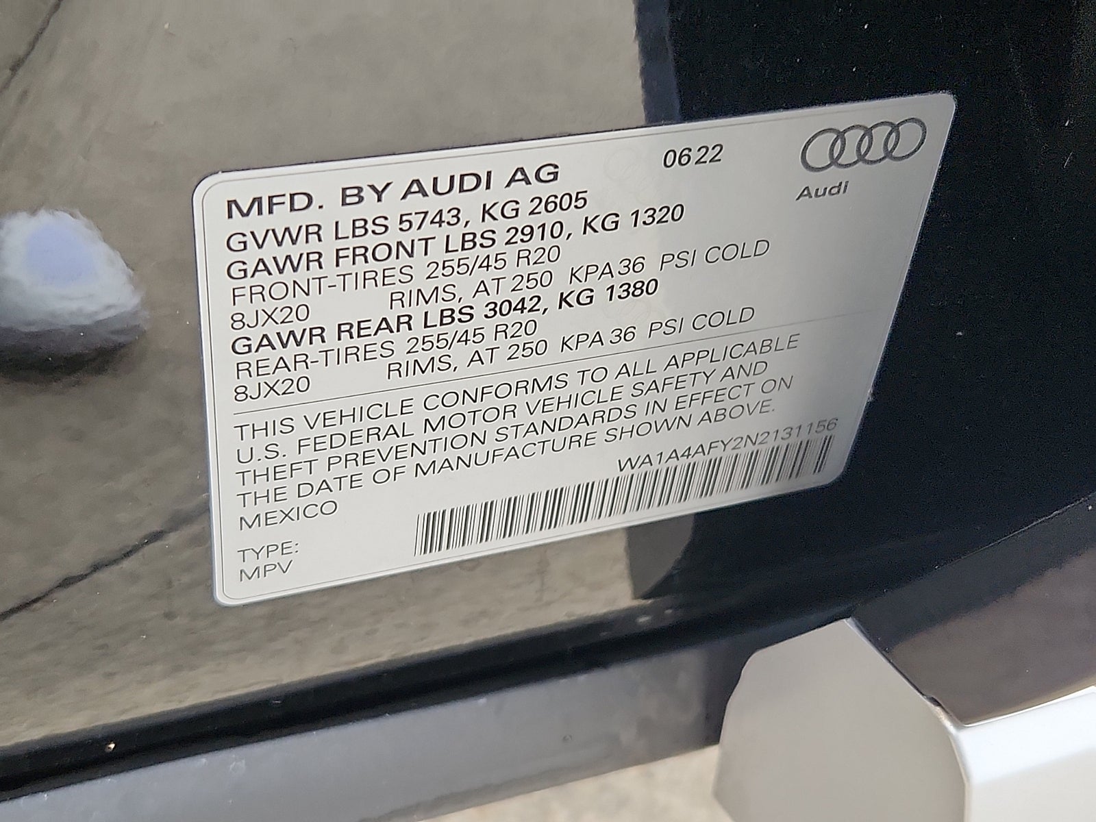 2022 Audi SQ5 Premium TFSI quattro Tiptronic