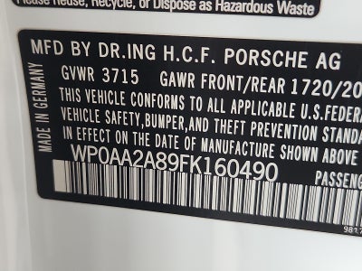 2015 Porsche Cayman 2dr Cpe