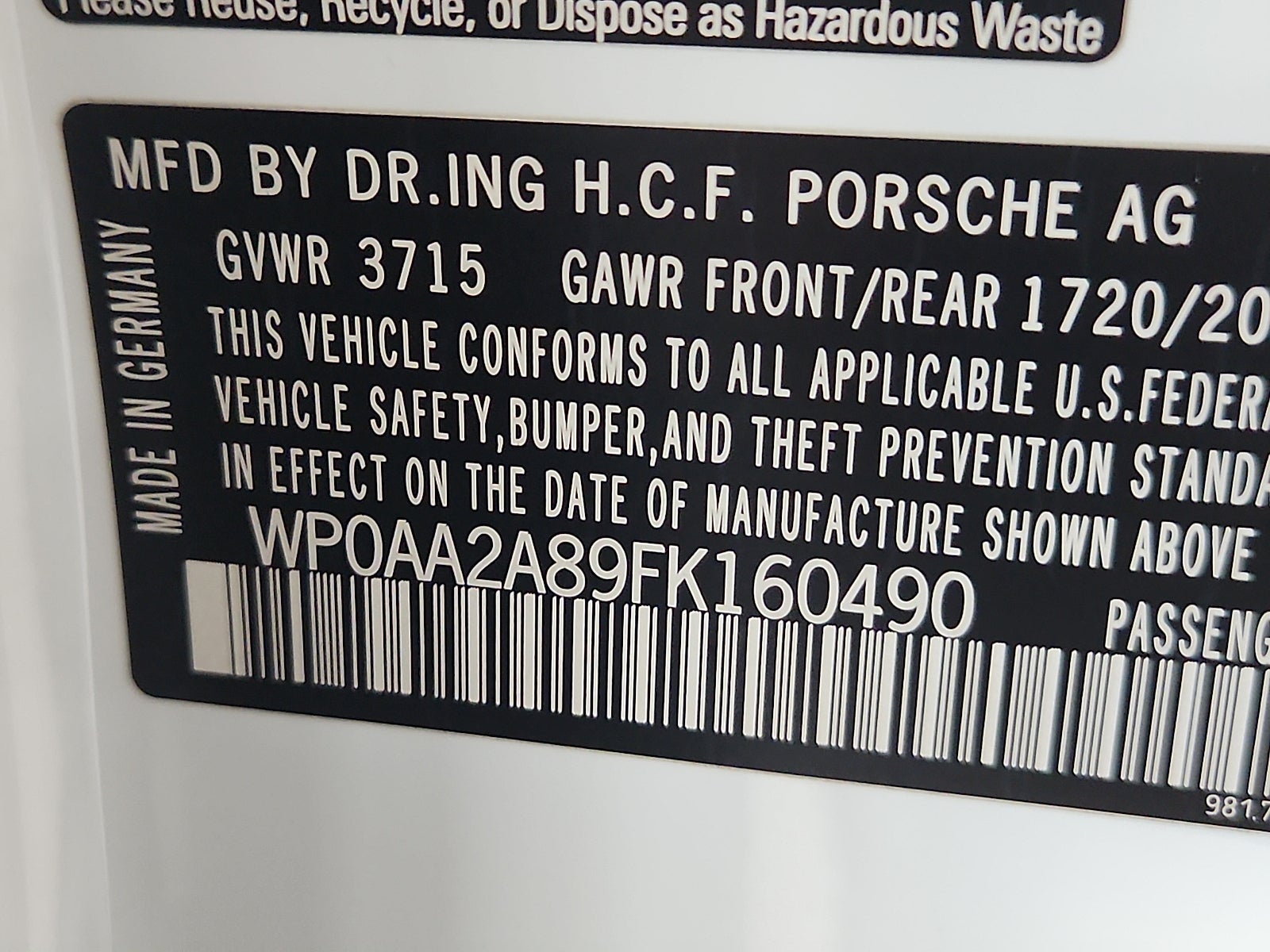 2015 Porsche Cayman 2dr Cpe