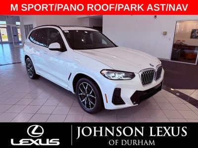 2022 BMW X3 sDrive30i M-SPORT PKG 2/PANO ROOF/PARK AST/NAV/CLEAN CARFAX