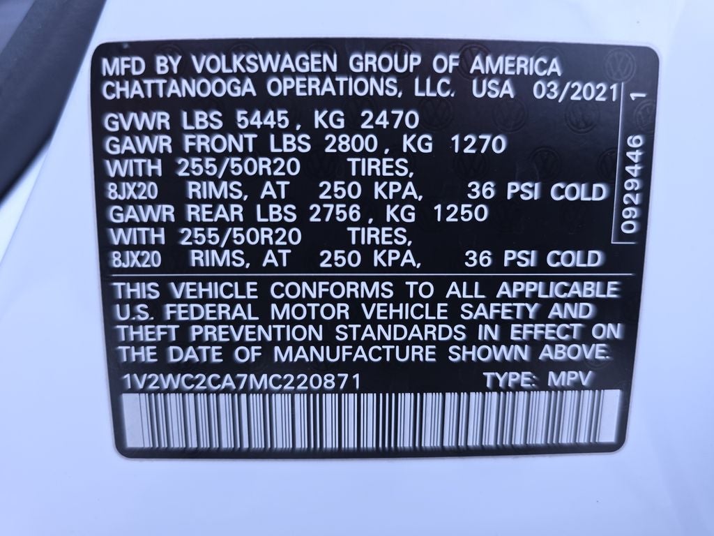 2021 Volkswagen Atlas Cross Sport 2.0T SE w/Technology