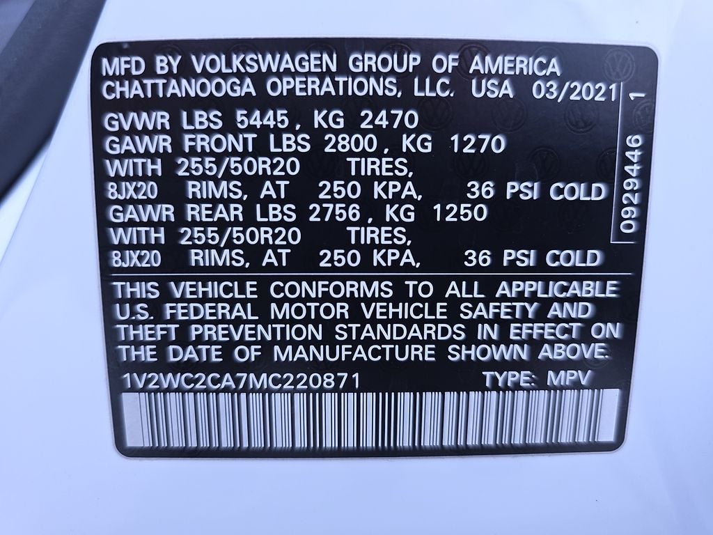 2021 Volkswagen Atlas Cross Sport 2.0T SE w/Technology